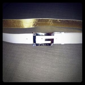 Guess white/gold Belt